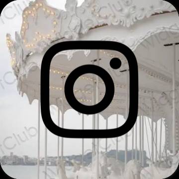 Естетичен черен Instagram икони на приложения