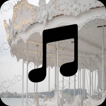 Estetický Černá Music ikony aplikací