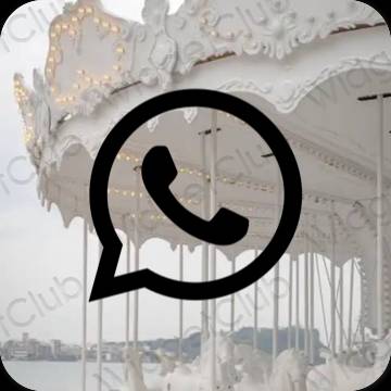 Estetický Černá WhatsApp ikony aplikací