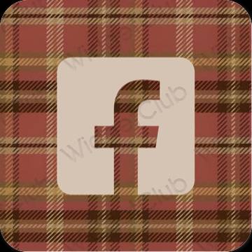 审美的 浅褐色的 Facebook 应用程序图标