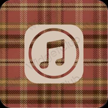 審美的 淺褐色的 Apple Music 應用程序圖標