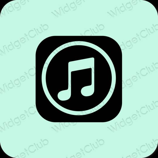 Estético azul pastel Music ícones de aplicativos