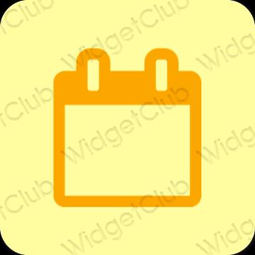 Aesthetic yellow Calendar app icons