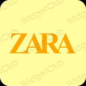 Aesthetic yellow ZARA app icons