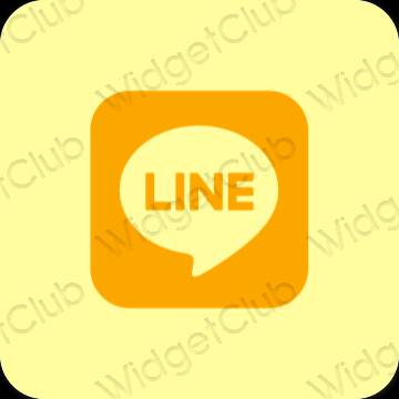 審美的 黃色的 LINE 應用程序圖標