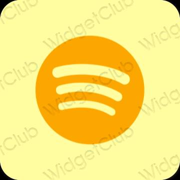 Aesthetic yellow Spotify app icons