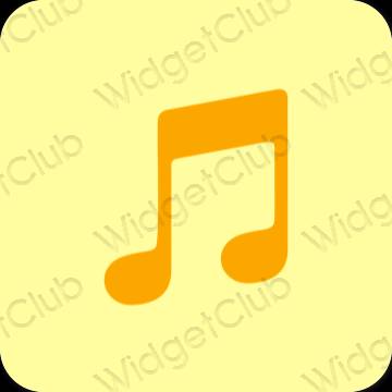 Stijlvol geel Music app-pictogrammen