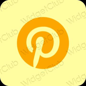 Estetico giallo Pinterest icone dell'app