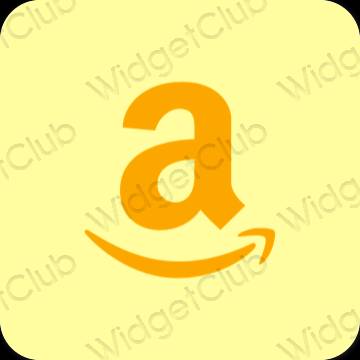 Aesthetic yellow Amazon app icons