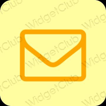 Aesthetic yellow Mail app icons