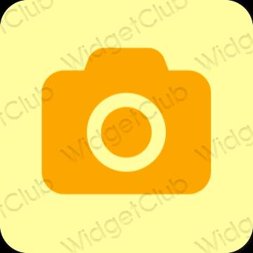 Esthétique jaune Camera icônes d'application