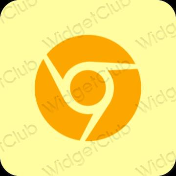 Estetico giallo Chrome icone dell'app