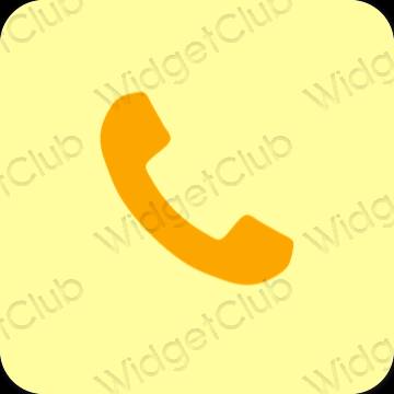 Aesthetic yellow Phone app icons