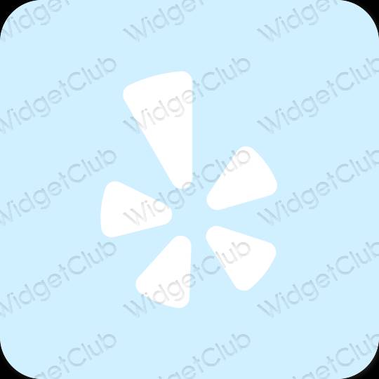 Estetické pastelovo modrá Yelp ikony aplikácií