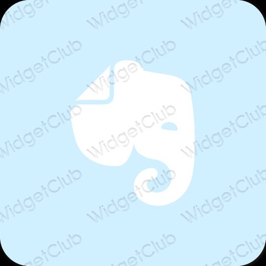 Stijlvol pastelblauw Evernote app-pictogrammen