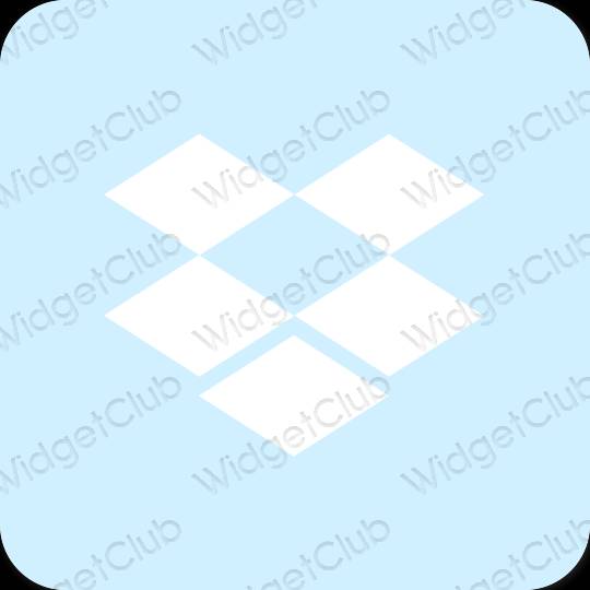 Estetické pastelovo modrá Dropbox ikony aplikácií
