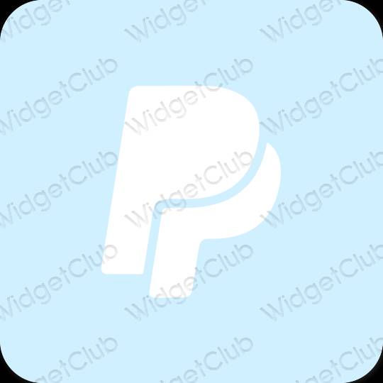Estetis biru pastel Paypal ikon aplikasi