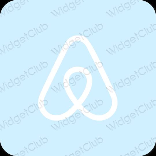 Estetis biru pastel Airbnb ikon aplikasi
