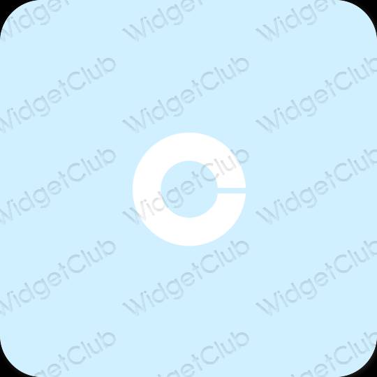 Estetisk pastellblå Coinbase app ikoner