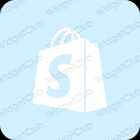 Estetisk pastellblå Shopify app ikoner