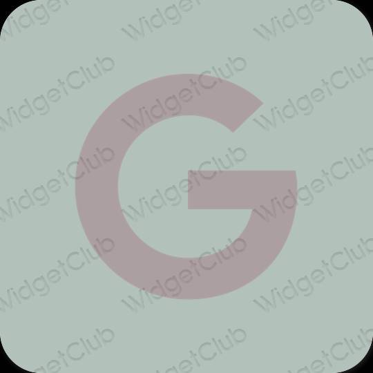 эстетический зеленый Google значки приложений