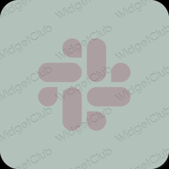 Estetyka Zielony Slack ikony aplikacji
