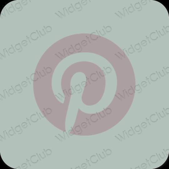 Aesthetic green Pinterest app icons