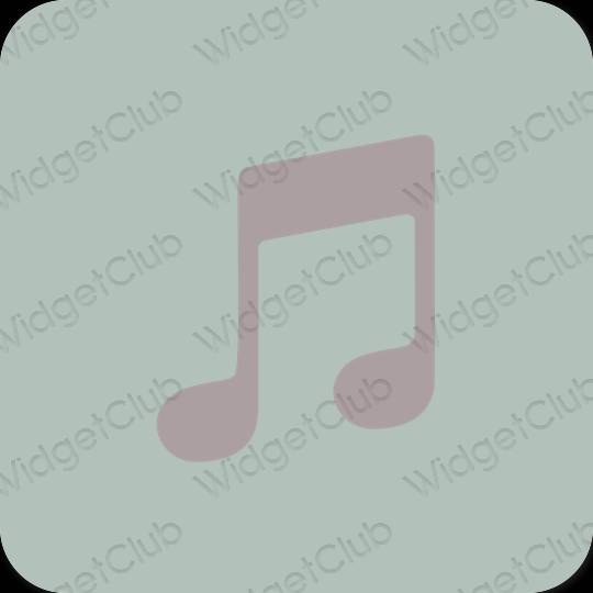 Estetik hijau Apple Music ikon aplikasi
