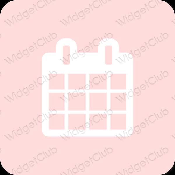 Estético rosa pastel Calendar iconos de aplicaciones