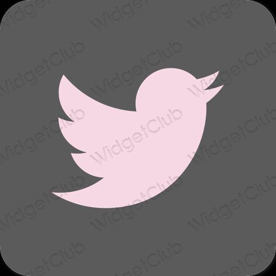 эстетический серый Twitter значки приложений