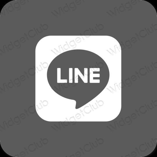Estético gris LINE iconos de aplicaciones