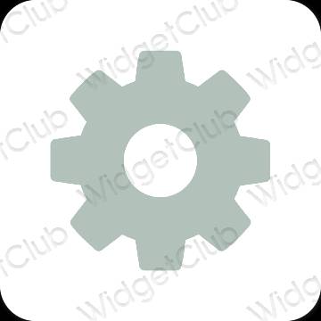 Estetik hijau Settings ikon aplikasi