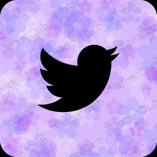 אֶסתֵטִי שָׁחוֹר Twitter סמלי אפליקציה