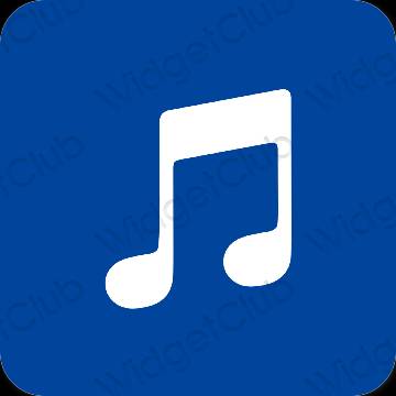 Ästhetisch blau Apple Music App-Symbole