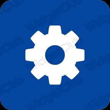 Stijlvol blauw Settings app-pictogrammen