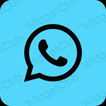 Aesthetic blue WhatsApp app icons