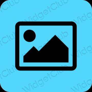 Estetický modrý Photos ikony aplikací