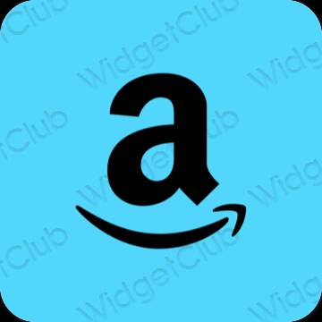 Estetické Modrá Amazon ikony aplikácií