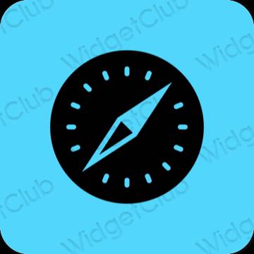 Ästhetisch blau Safari App-Symbole