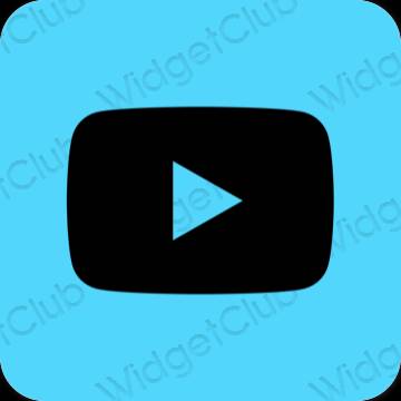 Естетичен син Youtube икони на приложения