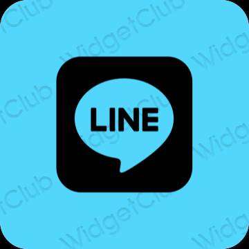 Æstetisk blå LINE app ikoner