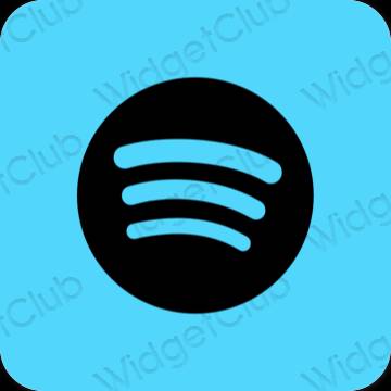 Estetisk blå Spotify app ikoner