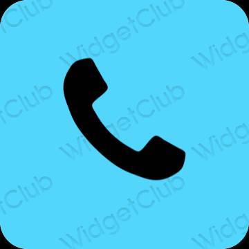 Esztétika kék Phone alkalmazás ikonok