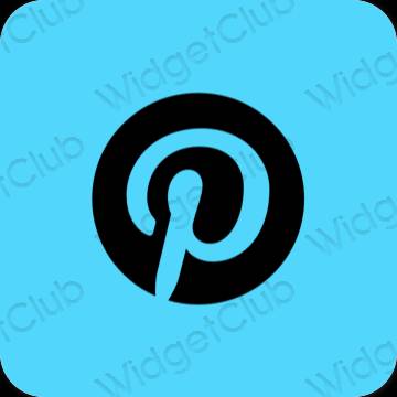 Estetik biru Pinterest ikon aplikasi