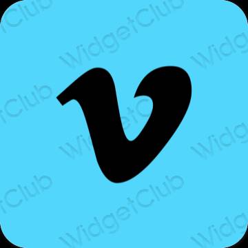 Aesthetic blue Vimeo app icons