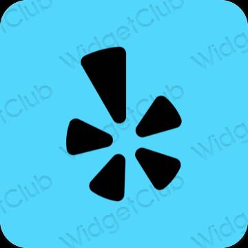 Estetik biru Yelp ikon aplikasi