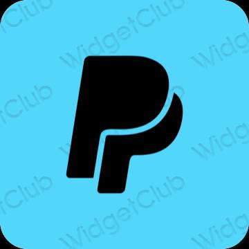 Αισθητικός μπλε Paypal εικονίδια εφαρμογών