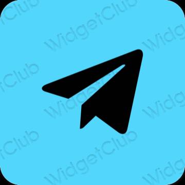 Estetyka niebieski Telegram ikony aplikacji