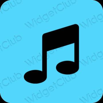 Estético azul Apple Music ícones de aplicativos