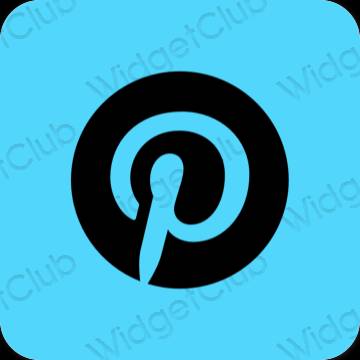 Esthétique bleu Pinterest icônes d'application